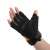 Handy Hardware Gloves Precision Series fingerless work gloves, size M, back of hand view, black and orange