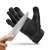 Handy cut-proof work gloves, size L, black, with touchscreen fingertips, used to handle a knife