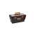 Black plastic tool box with orange handle, 19 inch, 480 x 250 x 230 mm