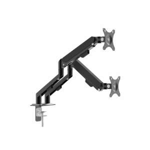 Dual monitor desk mount, black, adjustable, ergonomic, space saving - Monitor Mount and Stand