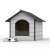 Pepita insulated dog house XL for large dogs, white-grey, with food bowl