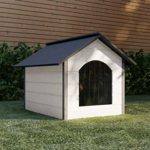 Pepita insulated dog house XL for large dogs, white-grey