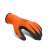 Orange latex coated work gloves, size L, 12 pairs per pack