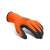 Orange latex coated work gloves, size L, 12 pairs per pack