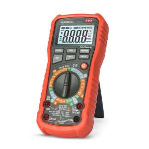 Maxwell MX 25.314 True RMS Digital Multimeter, red, with test leads - Maxwell