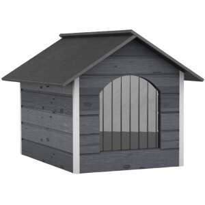 Pepita Insulated Doghouse pentru câine mare XL + jucărie cadou #gri-alb