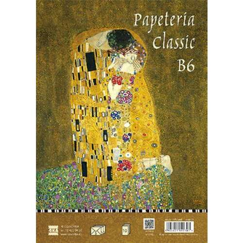 Czworka Papereria Classic B6 levélpapír szett 10 levélpapírral és 5 borítékkal, Klimt: A csók képpel