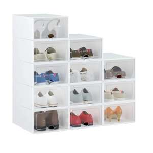 Úložný box na topánky 12 kusov biely ST-12-W 77391107 Skladovanie obuvi
