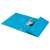 Leitz Recycle A4 blue cardboard folder with 3 pockets, showing the inside with document