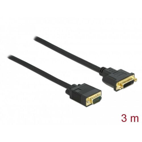 Delock Kábel DVI 24+5 csatlakozódugóval - VGA csatlakozódugóval 3 m 167744406 - DVI kábel