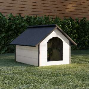 Pepita izolat Doghouse pentru câine mediu L + jucărie cadou #alb-gri