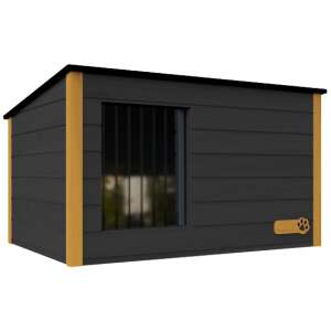 Chill flat roof insulated Doghouse XXL #graphite-red pine