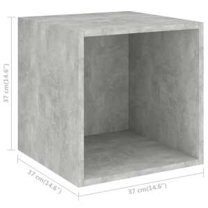 vidaXL betonszürke forgácslap faliszekrény 37 x 37 x 37 cm 77428822 