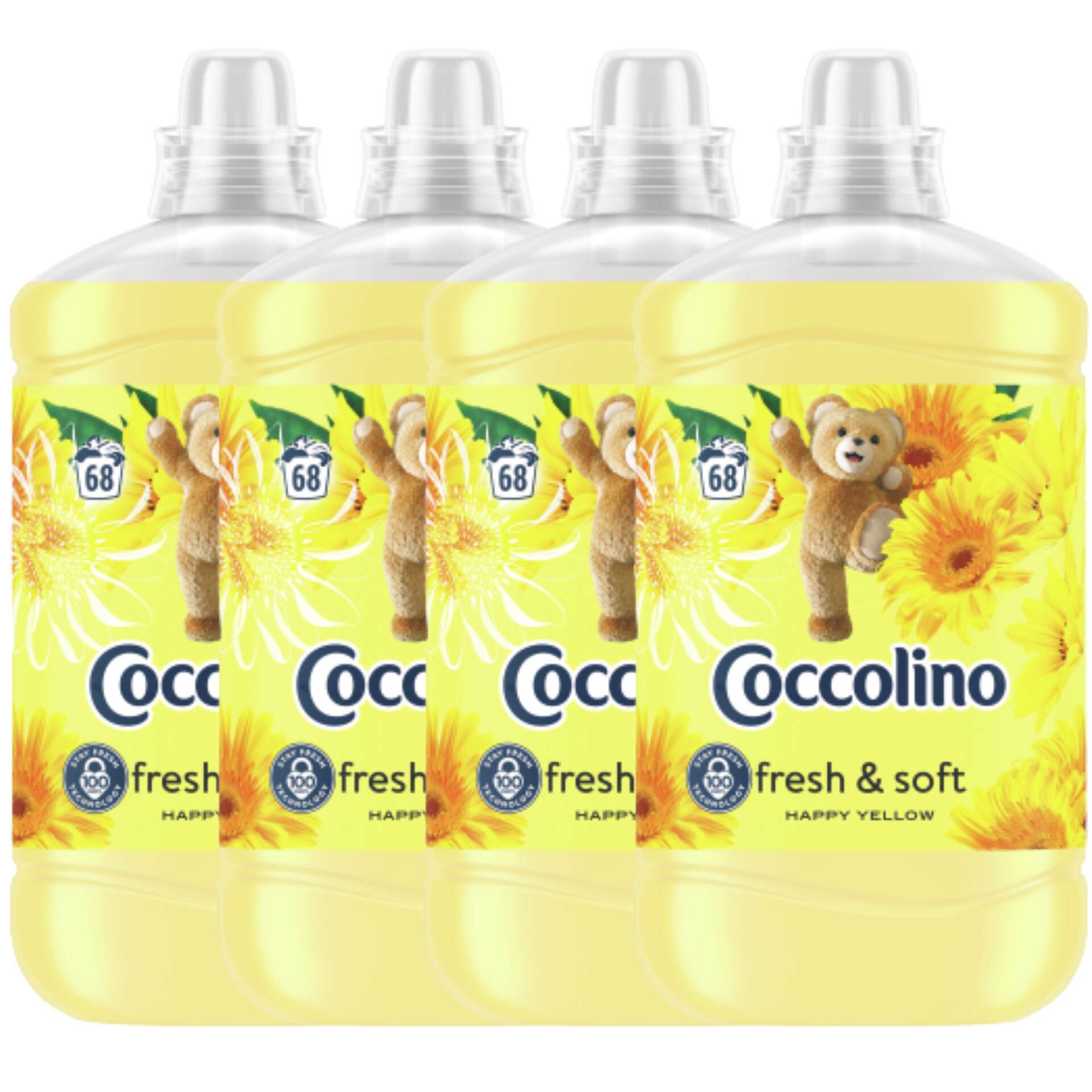 E-shop Coccolino Happy Yellow oplachovací koncentrát 272 umývaní 4x1700ml