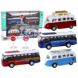 Lakóautóbuszok dörzshajtással 1:87 4 db 16324 146087230 - Lean Toys