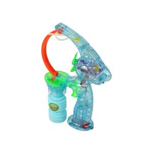 Szappanbuborékok pisztoly 24 cm Fényhangok, buborékfújó pisztoly fény- és hangeffektekkel, átlátszó műanyag design - Lean Toys