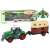 RC Traktor pótkocsival, 1:24 méretarány, zöld, távirányítású, mezőgazdasági gép, játék traktor, állatszállító pótkocsi