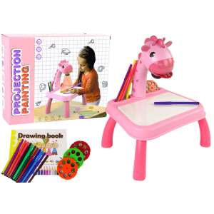 Dinoszaurusz asztal projektorral rajzoláshoz  tartozékokkal rózsaszín 12839 77457885 Babaszoba