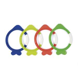 Inele de scufundare Bestway Lil' Fish, set de 4, inele colorate în formă de pește pentru jocuri în piscină - Scufundări