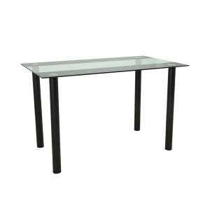 Masă de dining pătrată Riona 120 cm din sticlă neagră 77459925 - Mobilier pentru sufragerie