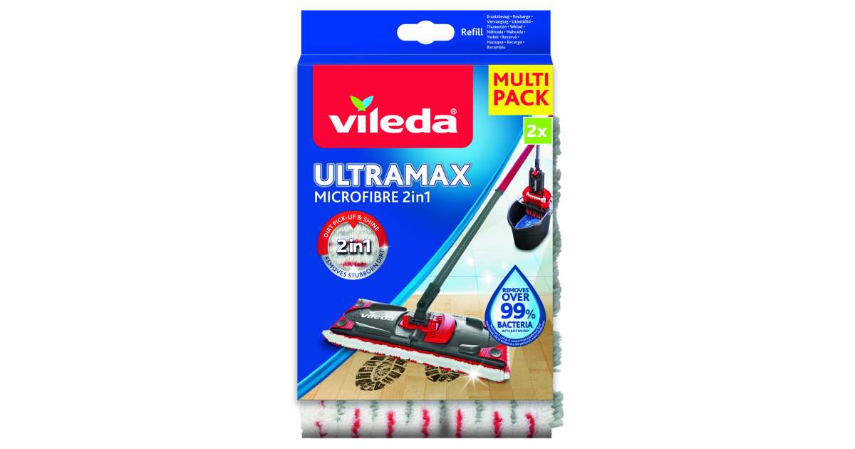  Vileda Ultramax/1 2 Spray Microfibre Refill-Pack of 2, White :  Health & Household