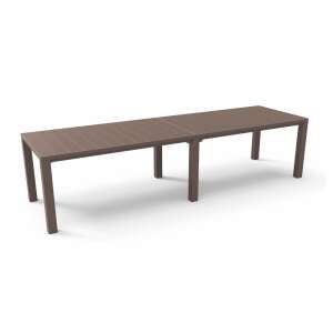 Julie double plastic garden table cappuccino, extended, 295cm long - Garden Table