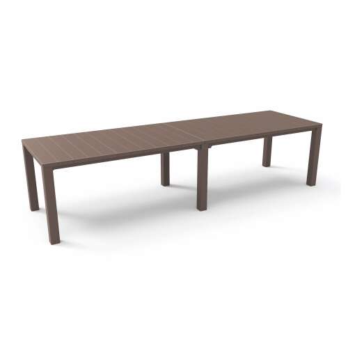 Julie double plastic garden table cappuccino, extended, 295cm long