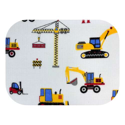 LittleONE by Pepita minőségi Textil pelenka - Kotrógépek #fehér-sárga (F020)