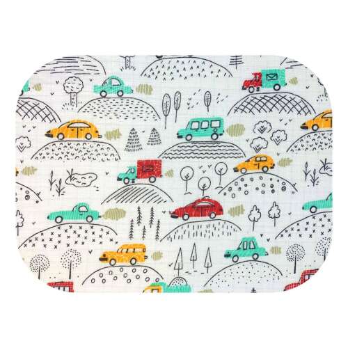 LittleONE by Pepita minőségi Textil pelenka - Autó #fehér-kék (F021)