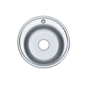 Leziter LS-4848Y okrągły zlewozmywak ze stali nierdzewnej, widok z góry - Taca do zmywarki
