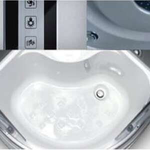 Kerra PAULINA80 Paulina 80 íves mélytálcás hidromasszázs zuhanykabin 80x80x214 cm 77477555 - Kerra