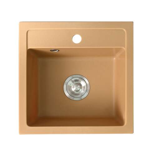 Leziter Nia bézs gránit mosogató, egy medencés, felülnézet