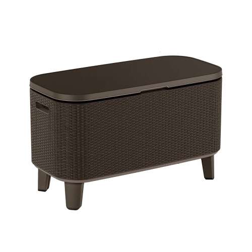 Bevy Cool Bar masă răcoritoare pentru băuturi de grădină maro, stil ratan