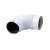 White 120mm flue pipe elbow, 90 degree angle, thin wall, for stoves, fireplaces, and wood-burning ovens