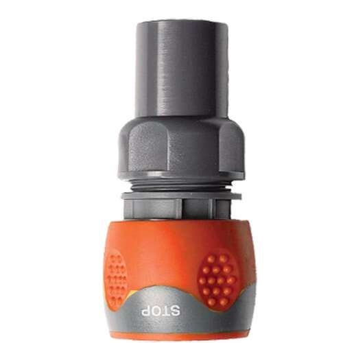Lux 1/2 Zoll Schnellkupplung, grau und orange, mit Stoppknopf