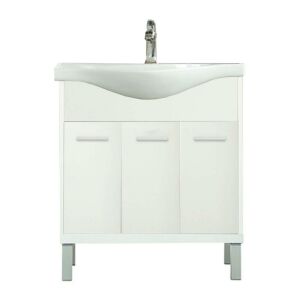 Nerva 75 cm-es bútorhoz alsószekrény mosdóval fehér 121123490 - WC-Sitze, Duschkabine, Wasserhahn, Duschtür, Badezimmerschrank, Wäschekörbe und Brausegarnitur