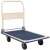 250 kg capacity platform hand truck, foldable handle, 4 wheels, blue platform, white frame