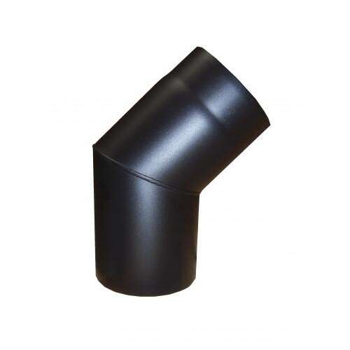 Black 160mm 45 degree chimney elbow with cleaning door