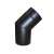 Black 180mm diameter 45 degree chimney elbow with cleaning door