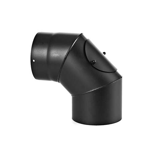 Black 250/90 mm thick-walled elbow for chimney pipe