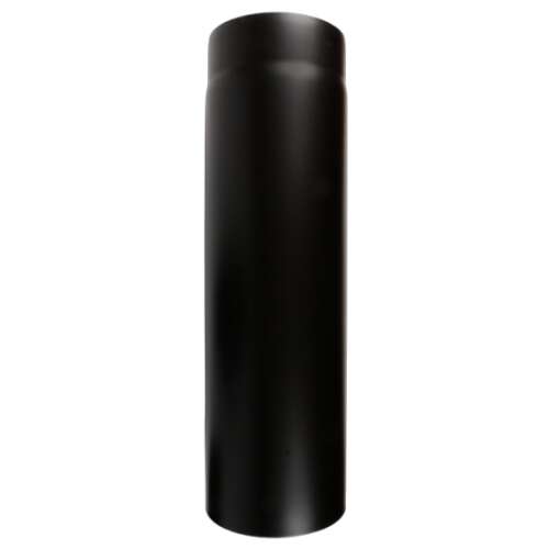 Black 160mm diameter, 250mm long, thick-walled chimney pipe for stoves, fireplaces and boilers