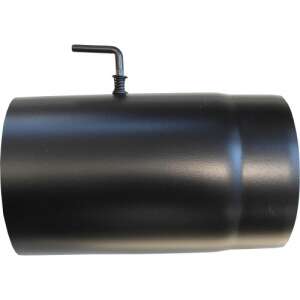 Black 130mm diameter 250mm long chimney pipe with draft regulator - Fireplace & Stove