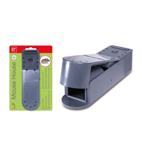 SUPER CAT Mouse House live mouse trap with bait, grey plastic, Swissinno