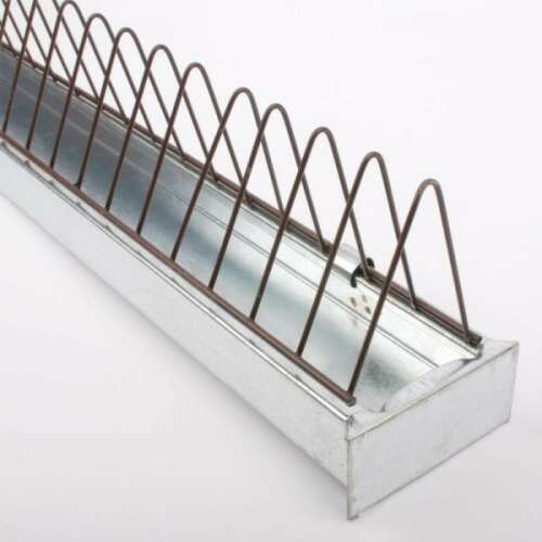 Csibe etető vályú 100 cm, metal chicken feeder, 100 cm long, for chicks, poultry, birds