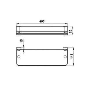 Wellis Capri polc ÜVEG-FÉM 77489827 - Fürdőszobai polcos elem