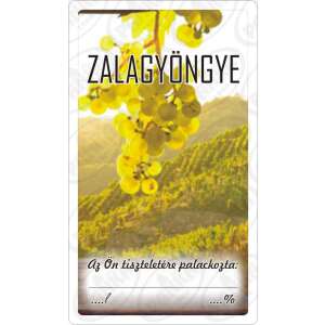 Etichetă de vin Zalagyöngye cu o imagine cu struguri și o vie - Vin & Brandy Brewing