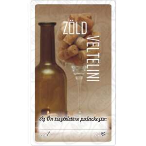 Zöld Veltelini wine label, 50 pieces per pack - Bottle Label