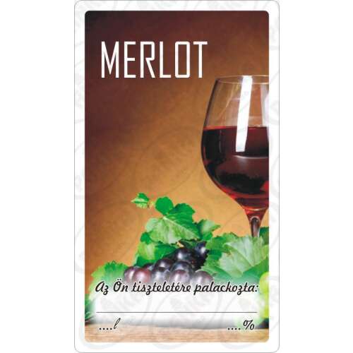 Etichetă de vin Merlot, autoadezivă, ușor de aplicat