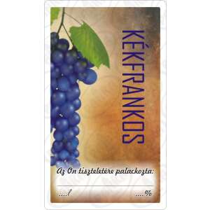 Kékfrankos wine label with a bunch of grapes - Bottle Label