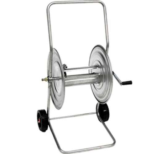 Tragbarer Metall-Schlauchaufroller mit Rädern 3/4"-100m, 1"-50m #silver 32893060
